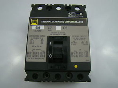 Square D 60 Amp Thermal Magnetic Circuit Breaker FAL34060