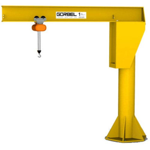 GorbelA® HD Free Standing Jib Crane, 8' Span & 12' Height Under Boom, 10,000 Lb Capacity