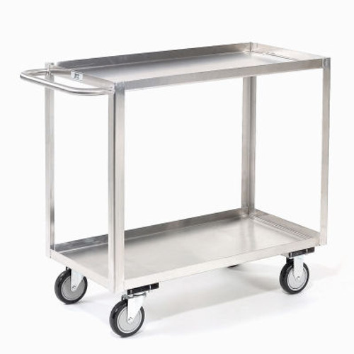 Stainless Steel Stock Cart 2 Shelves Tray Top Shelf 24x18