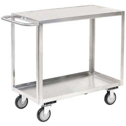 Stainless Steel Stock Cart 2 Shelves Flush Top Shelf 24x18