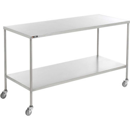 AERO Stainless Steel Instrument Table with H-Brace, 30"L x 16"W x 34"H