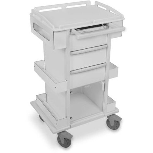 TrippNT-51504 Element 05 Advanced Tall All Purpose Medical Cart, 27"W x 21"D x 44"H, White