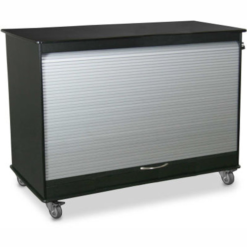 TrippNT-52937 Black/Silver Medium Polyethylene Mobile Lab Cabinet, 48"W x 24"D x 35"H