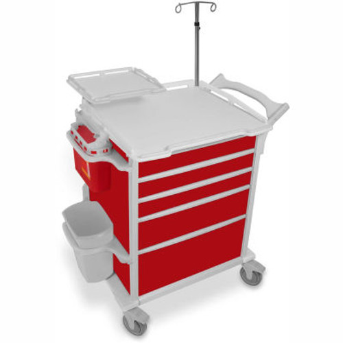 TrippNT-51622 Element 09 Emergency Crash Cart, 31"W x 24"D x 42"H, Red