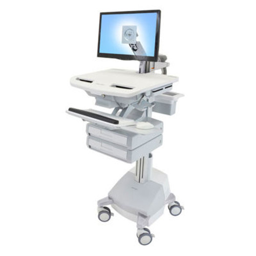 Ergotron ® SV44-1221-1 StyleView ® Medical Cart with LCD Arm, SLA Powered, 2 Drawers