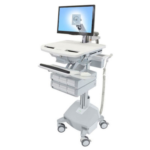 Ergotron ® SV44-1262-1 StyleView ® Medical Cart with LCD Arm, LiFe Powered, 6 Drawers