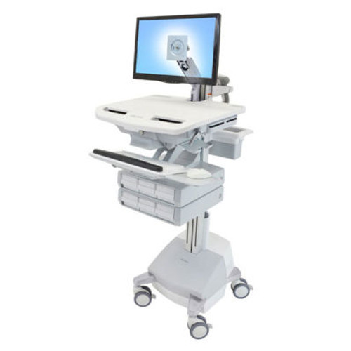 Ergotron ® SV44-1261-1 StyleView ® Medical Cart with LCD Arm, SLA Powered, 6 Drawers