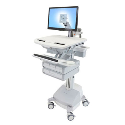 Ergotron ® SV44-1241-1 StyleView ® Medical Cart with LCD Arm, SLA Powered, 4 Drawers