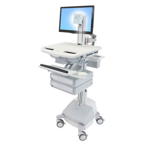 Ergotron ® SV44-1321-1 StyleView ® Medical Cart with LCD Pivot, SLA Powered, 2 Drawers