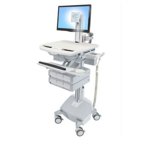 Ergotron ® SV44-1362-1 StyleView ® Medical Cart with LCD Pivot, LiFe Powered, 6 Drawers