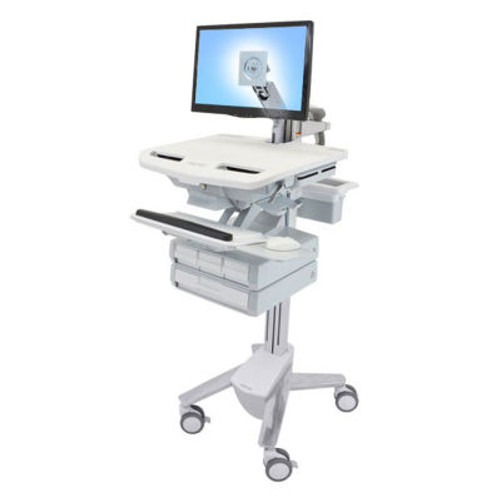 Ergotron ® SV43-1240-0 StyleView ® Medical Cart with LCD Arm, 4 Drawers