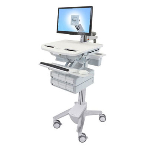 Ergotron ® SV43-1260-0 StyleView ® Medical Cart with LCD Arm, 6 Drawers