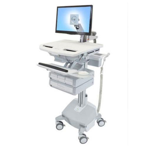 Ergotron ® SV44-1242-1 StyleView ® Medical Cart with LCD Arm, LiFe Powered, 4 Drawers