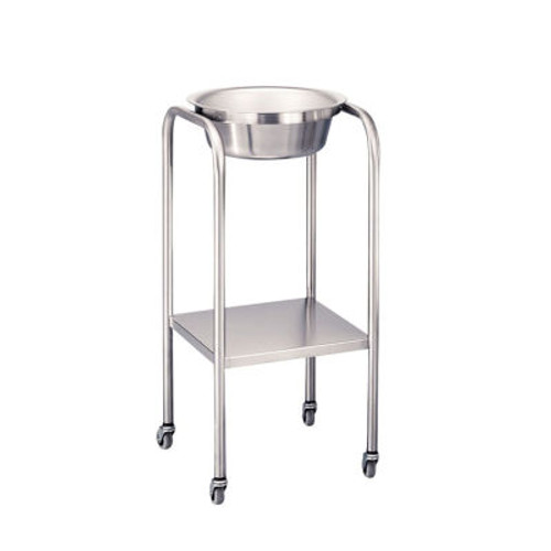 Blickman 7807SS Single Basin Solution Stand with Shelf, 15"W x 15"D x 33"H, Stainless Steel