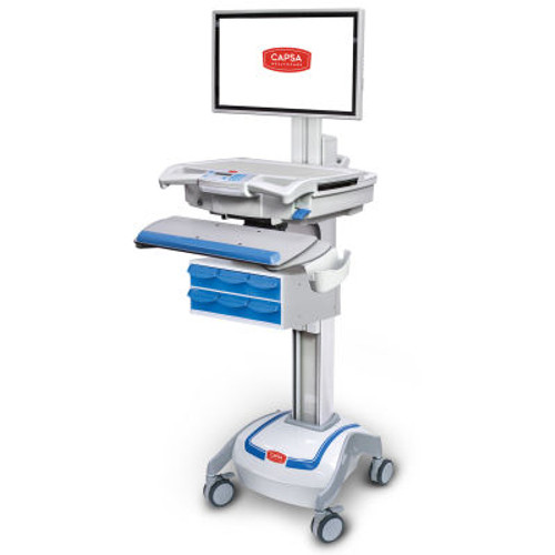 Capsa Healthcare M38e XP Non-Powered Point of Care Mobile LCD Cart with Six Locking Bins