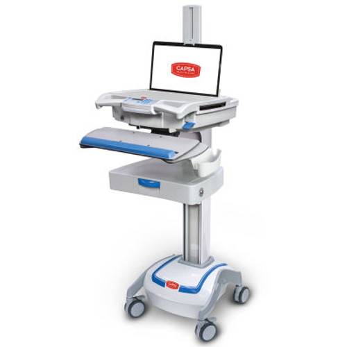 Capsa Healthcare M38e Non-Powered Point of Care Mobile Laptop Cart with 3" Drawer