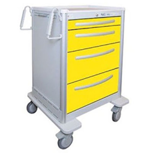 Waterloo Healthcare 4-Drawer Aluminum Tall Isolation Cart, Key Lock, Yellow