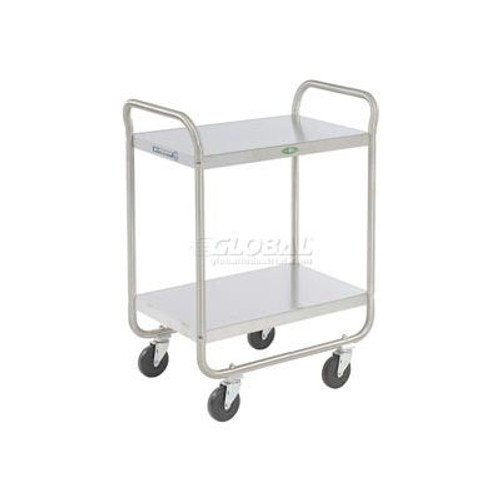 Lakeside ® 210 Tubular Stainless 2 Shelf Utility Cart 27 x 17 x 35 500 Lb Cap