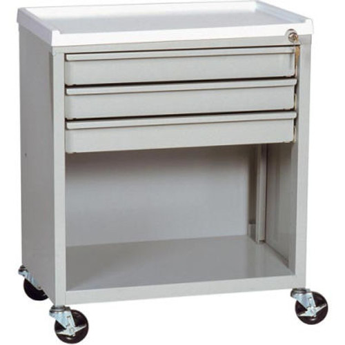 Harloff Treatment Cart with Three Drawers Lower Open Storage, Beige - ETC-3