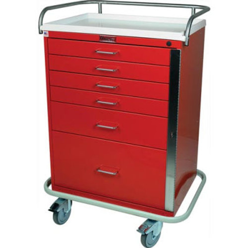 Harloff Classic Tall Six Drawer Emergency Cart Standard Package, Light Gray - 6400