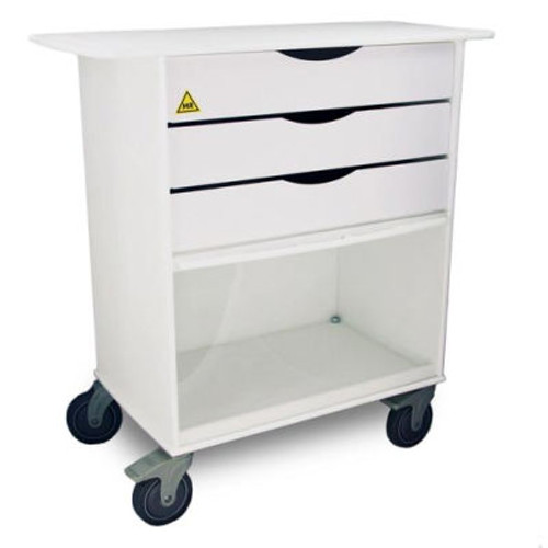 TrippNT-MRI Core Extra Wide Lab Cart with Clear Sliding Door, 36"W x 18"D x 38"H, White