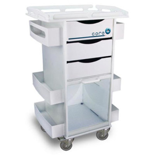 TrippNT-50924 Core DX Storage Cart with Security Railed Top and Clear PETG Sliding Door