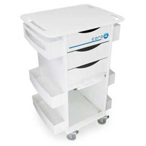 TrippNT-Deluxe Medical Cart with Clear Sliding Door, White, 23"W x 19"D x 35"H