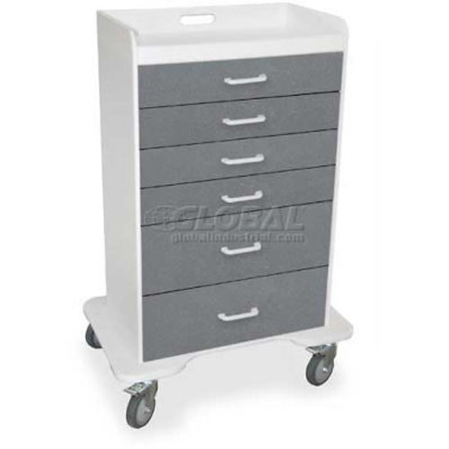 TrippNT-51079 Locking 6 Drawer Procedure Cart, Silver Metallic, 31"W x 20"D x 48"H