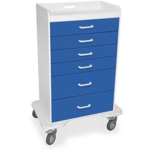 TrippNT-51071 Locking 6 Drawer Procedure Cart, Global Blue, 31"W x 20"D x 48"H