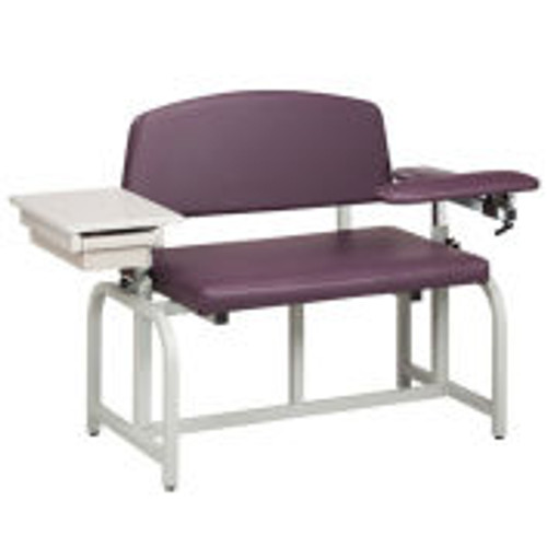Clinton-66002B Lab X Series Bariatric Blood Drawing Chair with Padded Flip Arm and Drawer
