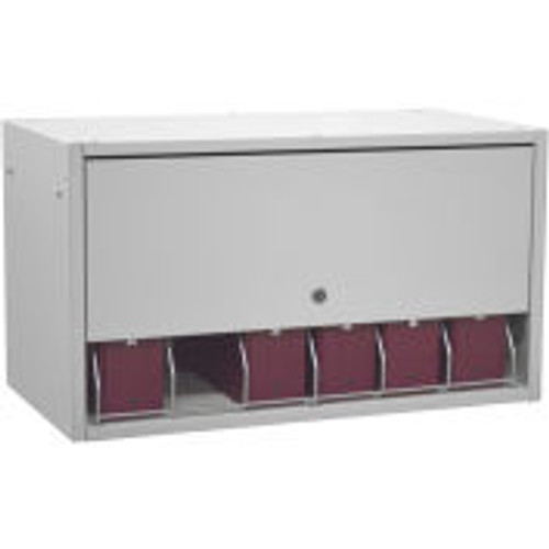 Omnimed® Retractable Locking Panel For Cubbie File Rack, Light Gray