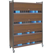 Omnimed® Large Vertical Cabinet Chart Rack with Locking Panel, 60 Binder Capacity, Light Gray