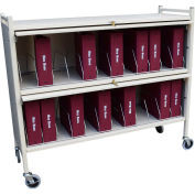 Omnimed® Large Vertical Cabinet Chart Rack with Locking Panel, 24 Binder Capacity, Beige