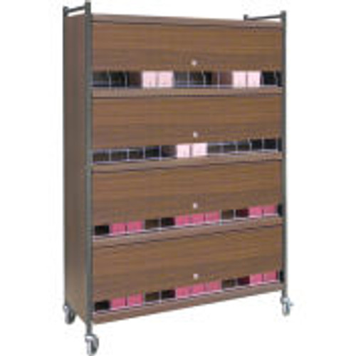 Omnimed® Large Vertical Cabinet Chart Rack with Locking Panel, 48 Binder Capacity, Beige