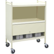 Omnimed® Standard Vertical Cabinet Chart Rack with Locking Panel, 10 Binder Capacity, Lt. Gray