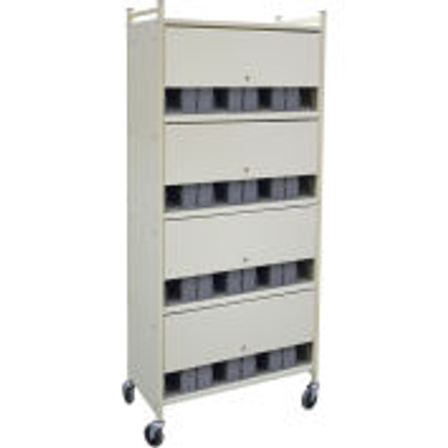 Omnimed® Standard Vertical Cabinet Chart Rack with Locking Panel, 40 Binder Capacity, Woodgrain