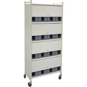 Omnimed® Standard Vertical Cabinet Chart Rack with Locking Panel, 40 Binder Capacity, Lt. Gray