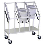 Omnimed® Wheeled Chart Carrier, 3-Tier, 33 "W x 13 "D x 37 "H, Anodized Aluminum