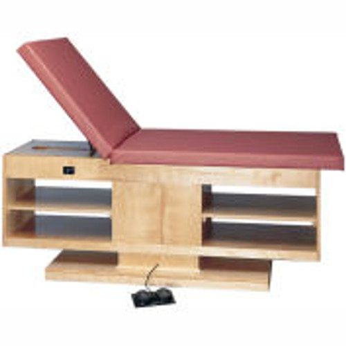 Electric Hi-Low Upholstered Treatment Table with Adjustable Back & Shelves, 78 "L x 30 "W x 27 " - 39 "H