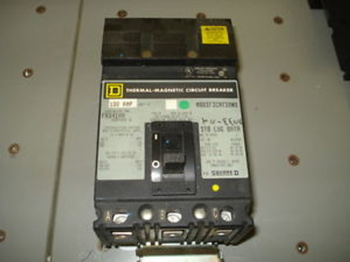 SQUARE-D 100A,  I-LINE THERMAL MAGNETIC BREAKER, FA34100, 30 DAY WARRANTY