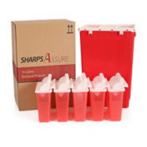 Sharps Assure 18 Gallon Retrieval Program With Five 5 Quart Sharps Containers
