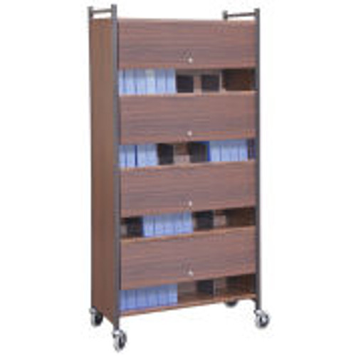 Omnimed® Versa Cabinet Style Rack with Locking Panels, 4 Shelves, Woodgrain