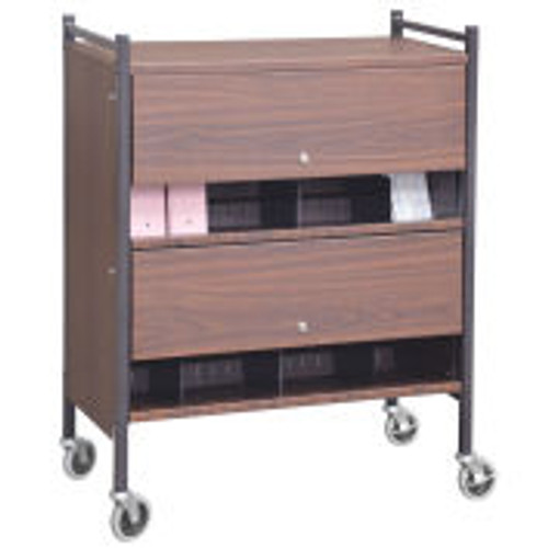 Omnimed® Versa Cabinet Style Rack with Locking Panels, 2 Shelves, Woodgrain