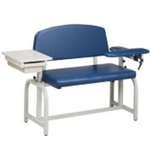 Clinton-66002 Lab X Series Extra-Wide Blood Drawing Chair with Padded Flip Arm and Drawer