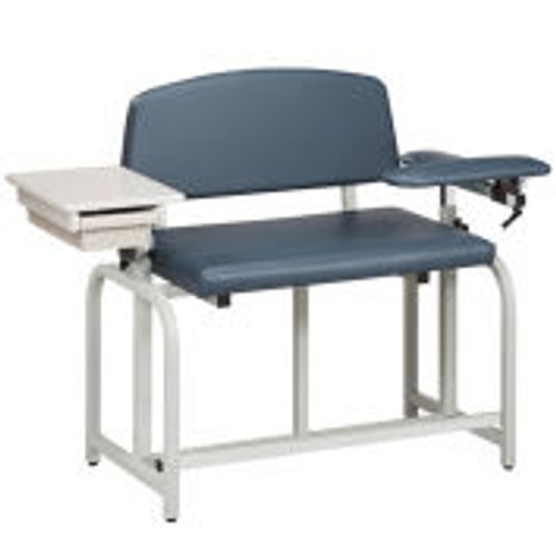 Clinton-66092B Lab X Series Bariatric Extra-Tall Blood Drawing Chair with Flip Arm and Drawer