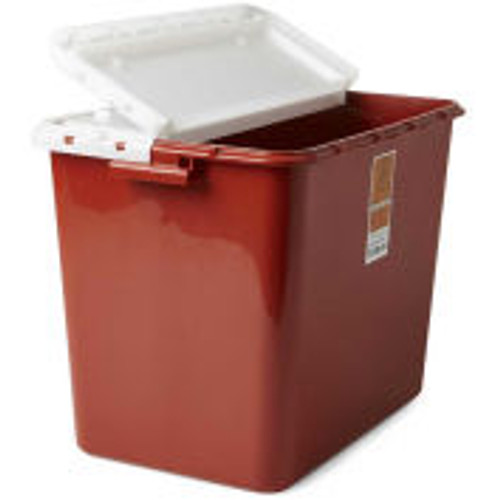 Medline® MDS705210HN Large Biohazard Sharps Containers, Red, 10 Gallon, 6/Case