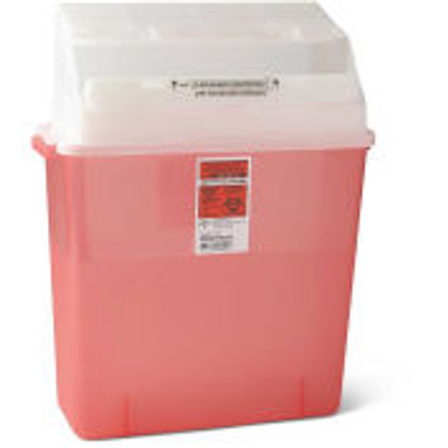 Medline® MDS705203 Biohazard Patient Room Sharps Containers, Red, 3 Gallon, 12/Case