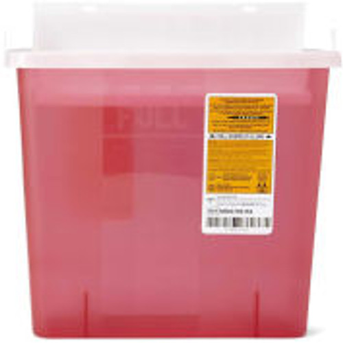 Medline® MDS705153 Biohazard Patient Room Sharps Containers, Red, 5 Quart, 20/Case