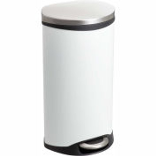 Safco® Step-On Receptacle, 7.5 Gallon White - 9902WH