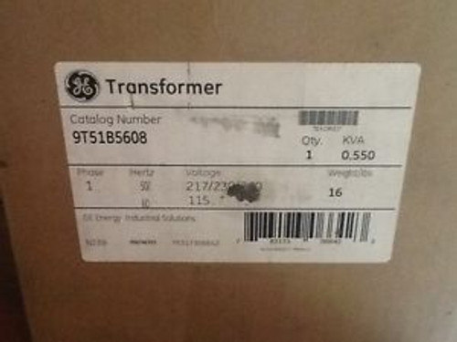 GE 9T51B5608  dry transformer KVA .550   1 phase 50/60 hertz 217/239/260 voltage